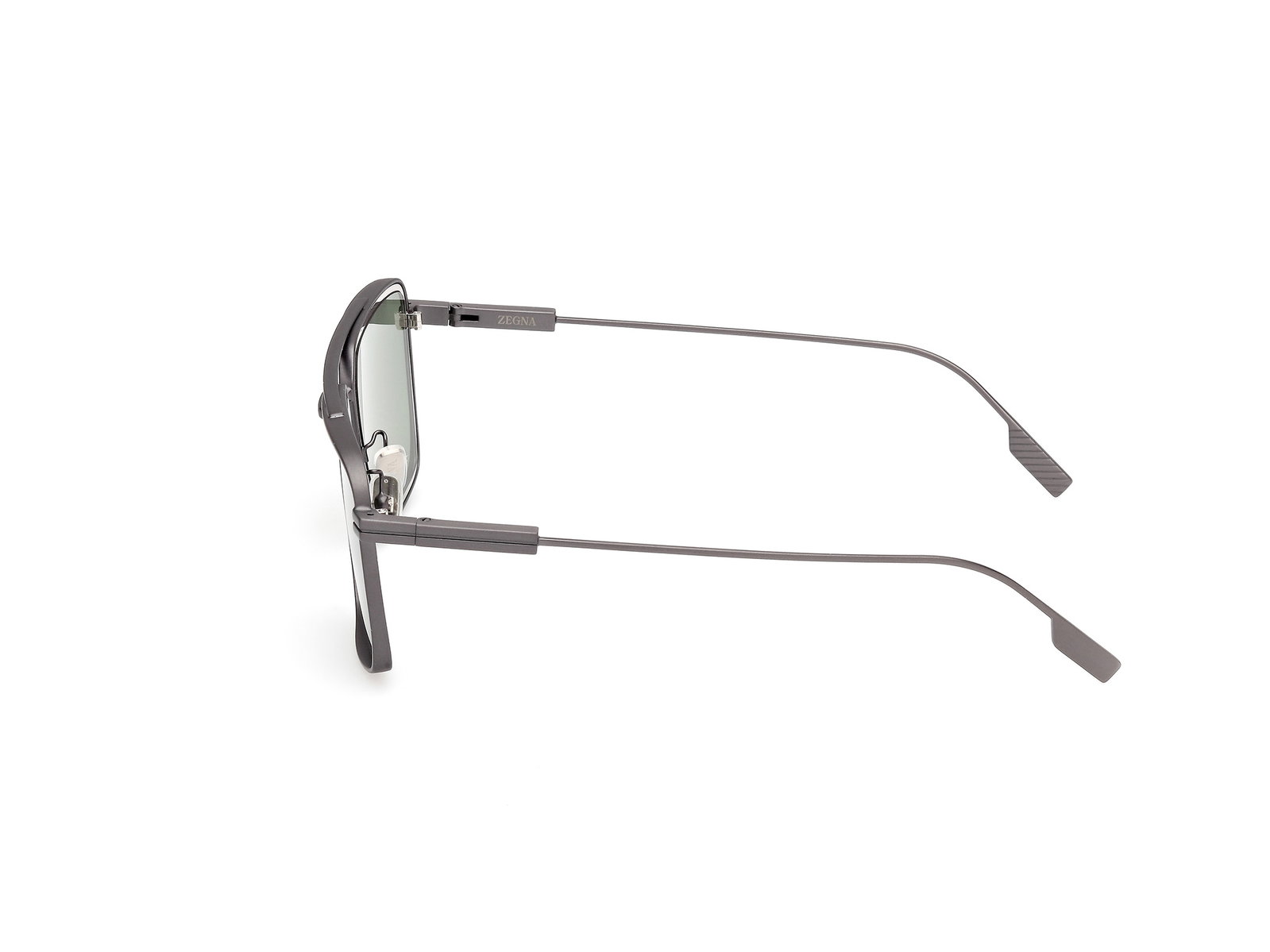 Das Bild zeigt die Bügel der Zegna Sonnenbrille 0257 in matt gunmetal.